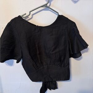 Free People Open Back Linen Top